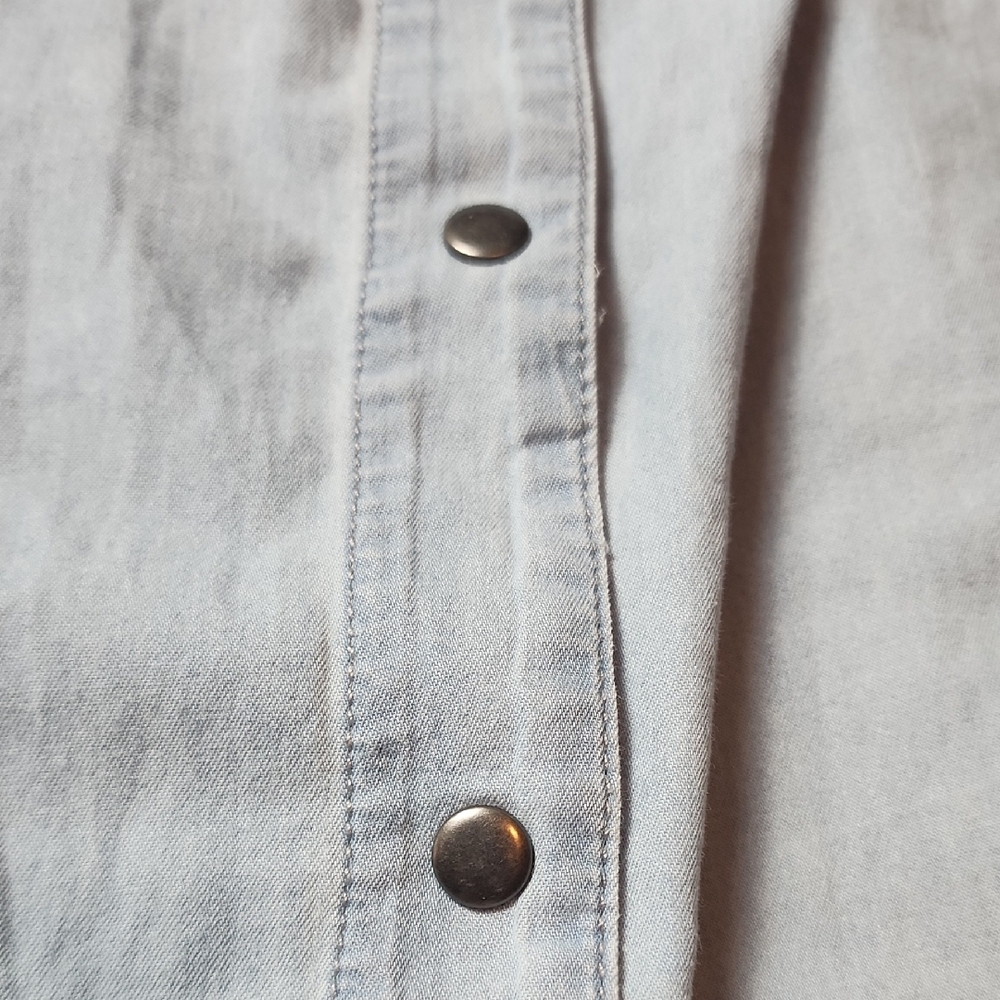 PISTOLA | Baez Light Wash Blue‎ Chambray Snap Front Long Maxi Skirt Pockets | M - Picture 10 of 10